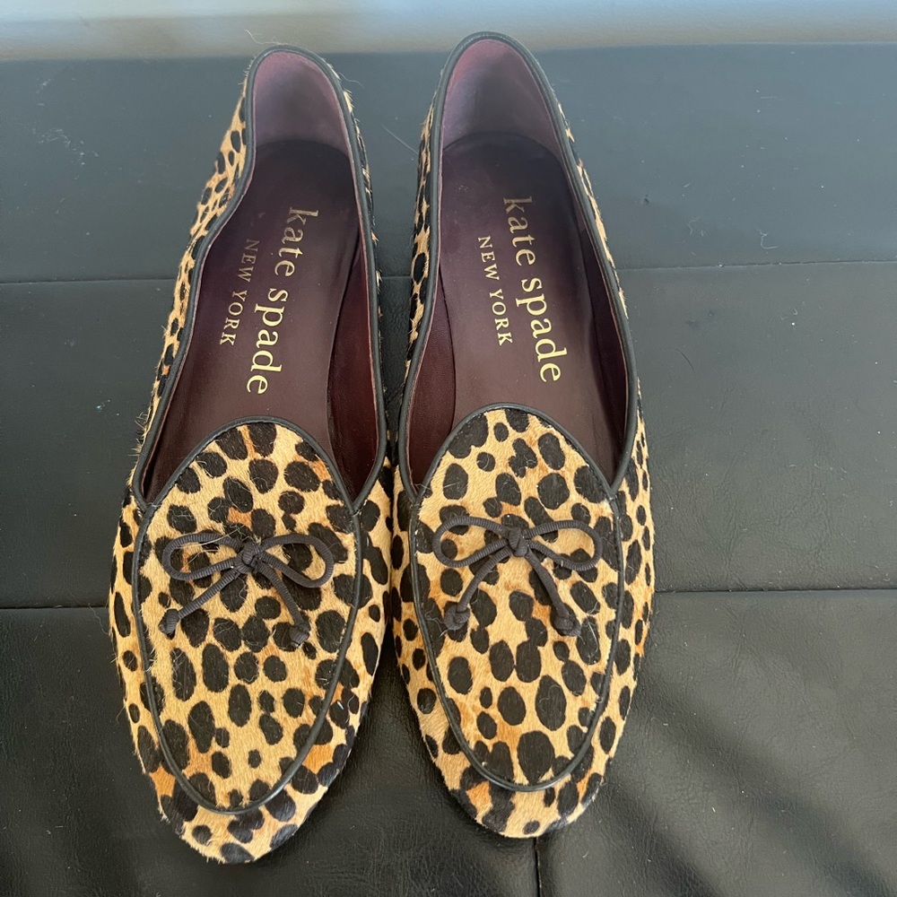 Kate Spade Animal Print Flats with Bow